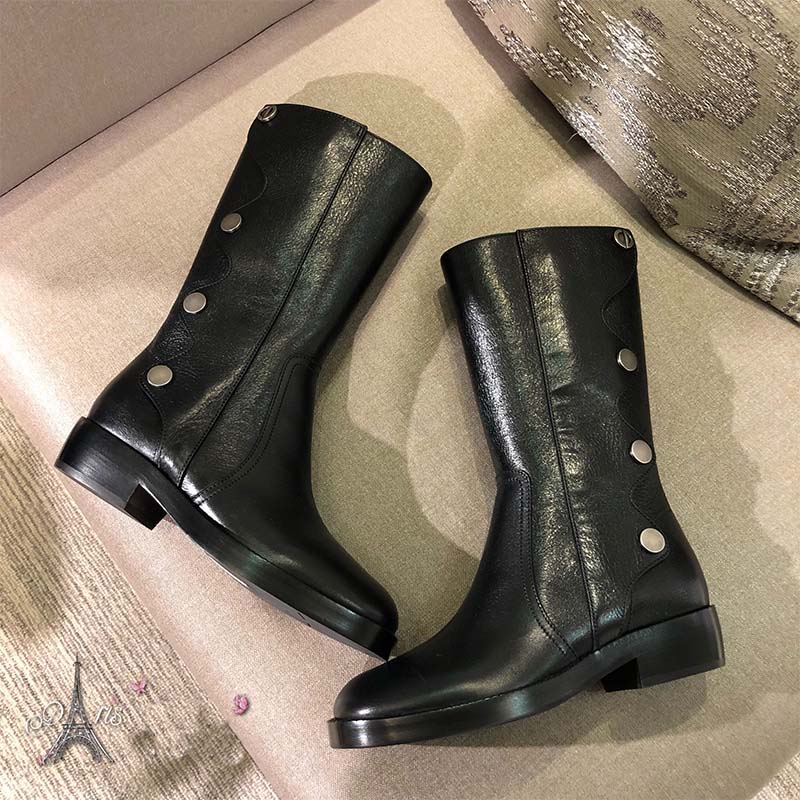 Top view showing zipper closure on Dior Women Shoes Diorodeo Ankle Boot 35mm Heel