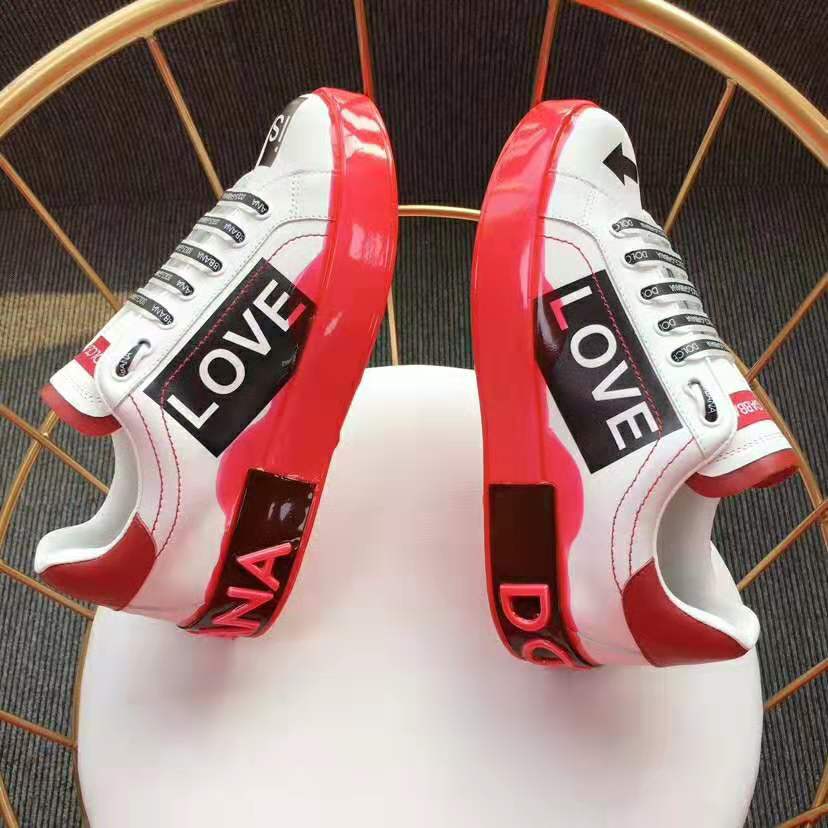 Dolce Gabbana D&G Men Portofino Melt Seakers in Printed Nappa Leather-Red - image 4