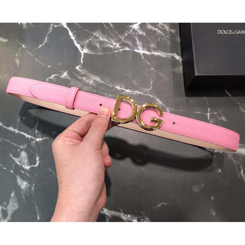 Dolce Gabbana D&G Women Dauphine Calfskin Belt-Pink - image 4