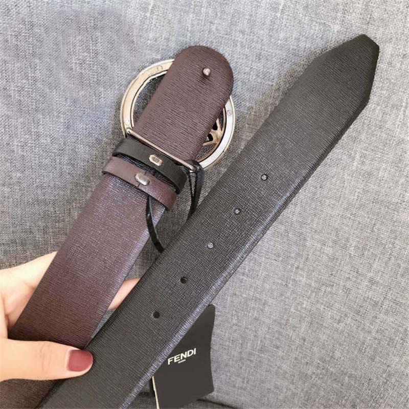 Fendi Men Black and Brown Leather Belt - image 6