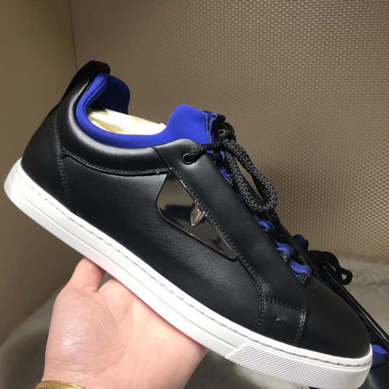 Fendi Men Black Leather Sneakers Shoes Black - image 7