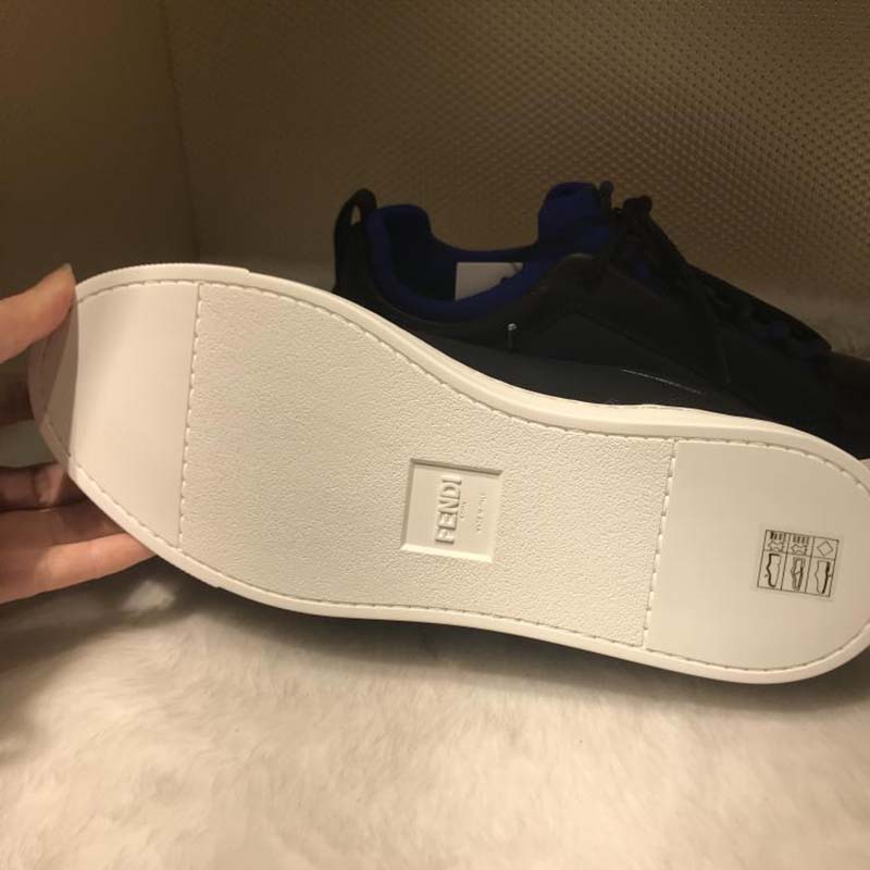 Fendi Men Black Leather Sneakers Shoes Black - image 8