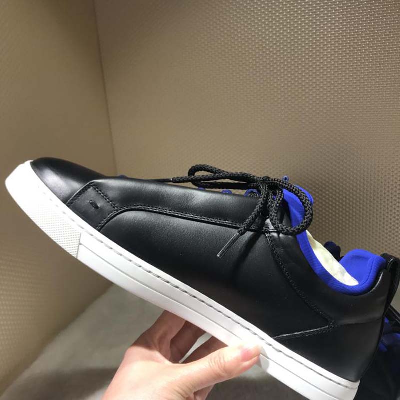 Fendi Men Black Leather Sneakers Shoes Black - image 5