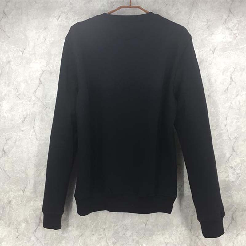 Side angle showing relaxed fit of Fendi Men Black Wool and Cotton Sweatshirt