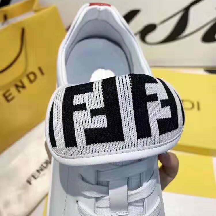 Fendi Men Sneakers Mesh and Leather Low-Tops-White - image 5