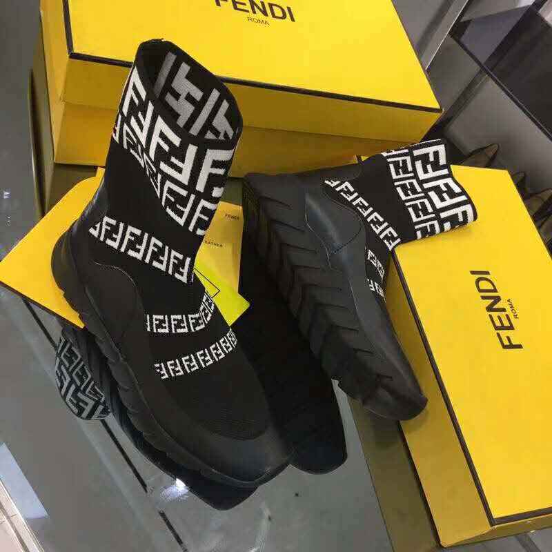 Fendi Unisex Shoes Black Tech Fabric High-Tops - image 5