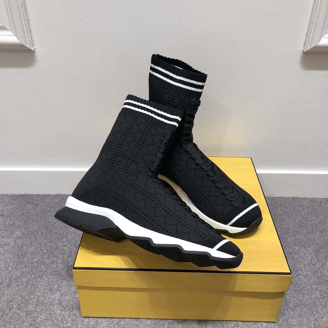 Close-up of ribbed edging detail on Fendi Women Fabric Sneakers