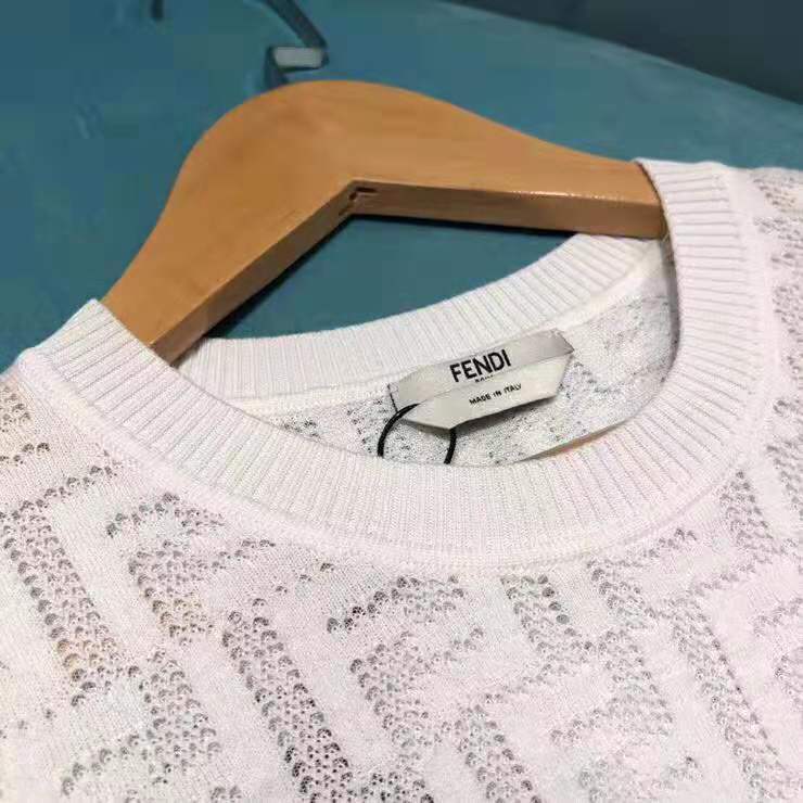 Fendi Women JUMPER White Cotton Jumper - image 8