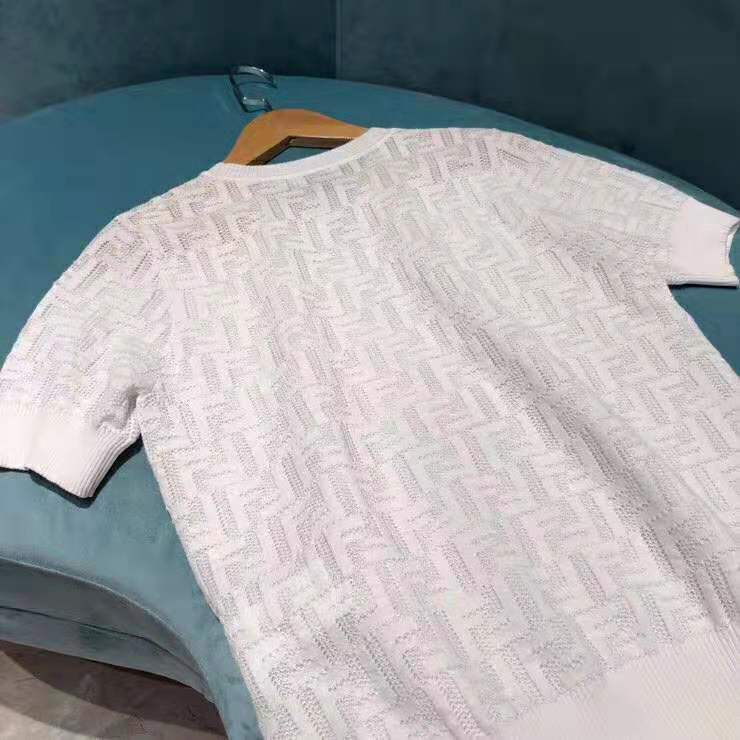Fendi Women JUMPER White Cotton Jumper - image 4