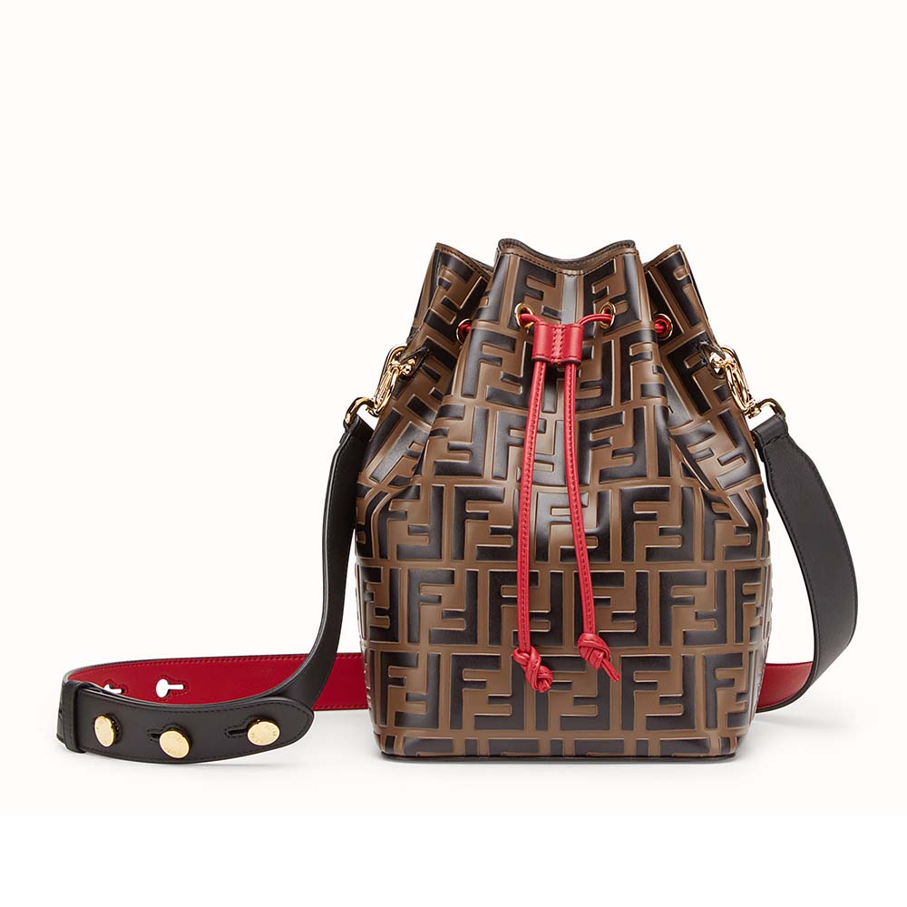 Front view of Fendi Women Mon Tresor Multicolor Leather Bag showing flap closure