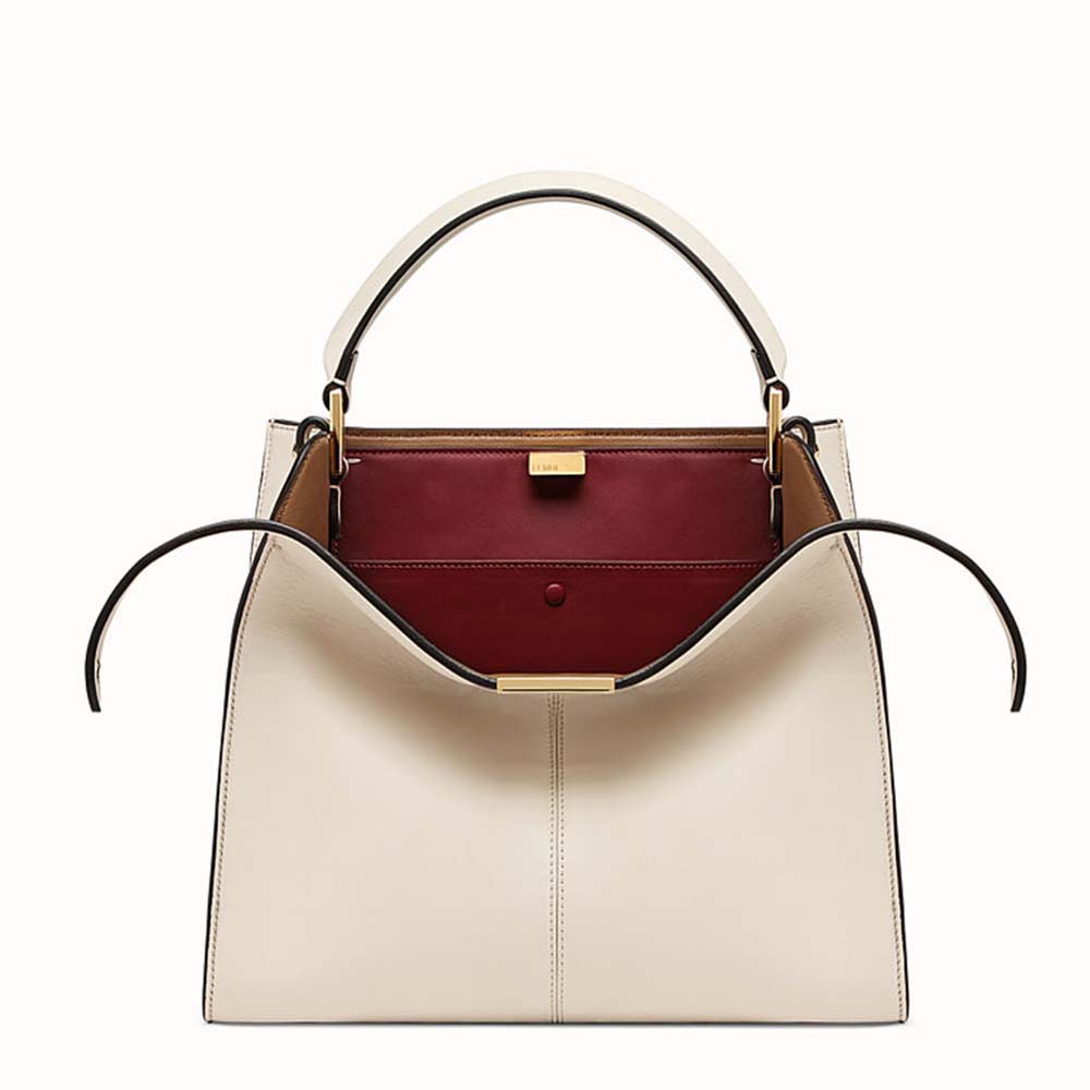 Front view of Fendi Women Peekaboo X-Lite Regular-White shoulder bag