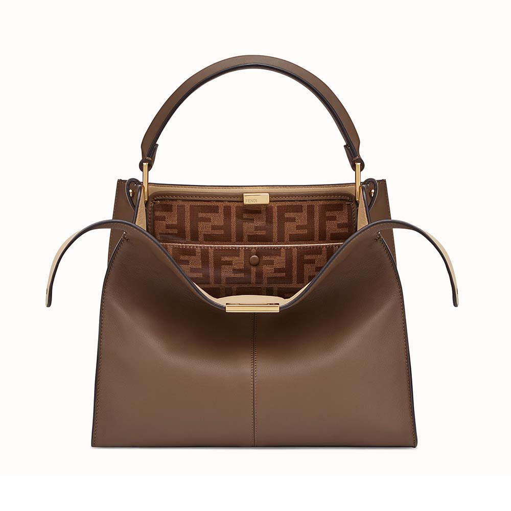 Fendi Women Peekaboo X-Lite Regular Leather Bag-Brown - image 1