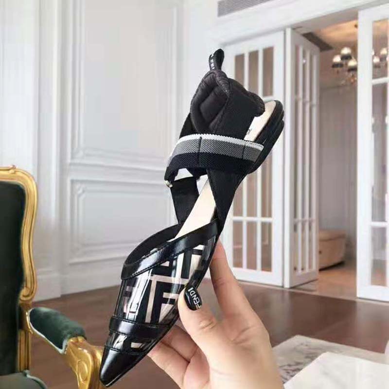 Fendi Women SABOTS Flats in PU and Leather-Black - image 7