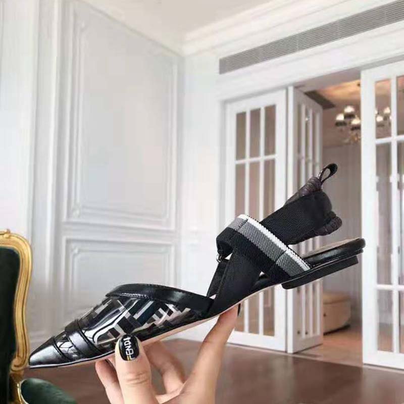Fendi Women SABOTS Flats in PU and Leather-Black - image 8