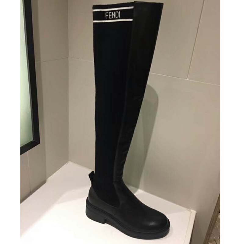 Fendi Women Shoes Black Nappa Cuissard Boots - image 4