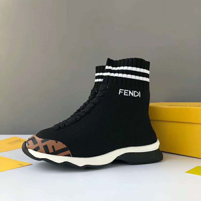 Fendi Women Shoes Pale Fabric Sneaker Boots-Black - image 5