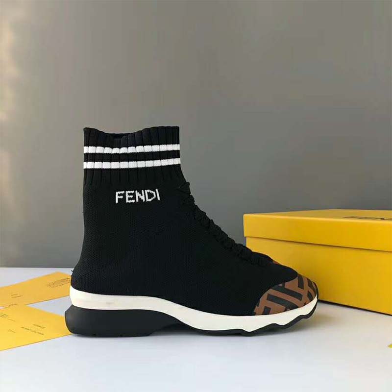 Fendi Women Shoes Pale Fabric Sneaker Boots-Black - image 4