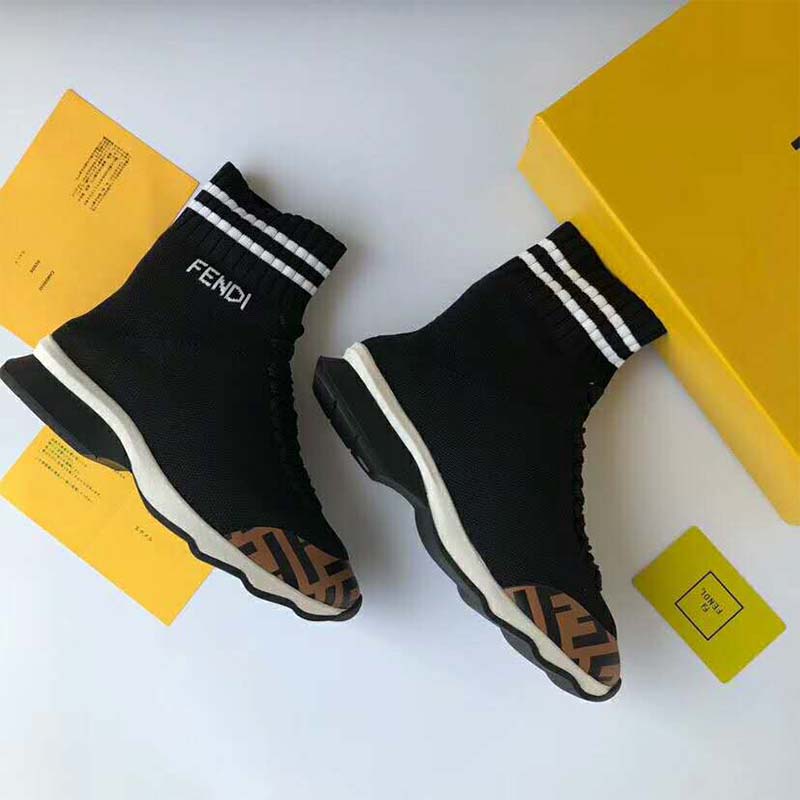 Fendi Women Shoes Pale Fabric Sneaker Boots-Black - image 6