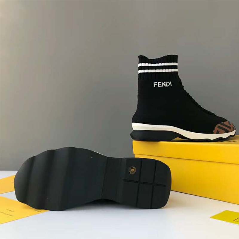 Fendi Women Shoes Pale Fabric Sneaker Boots-Black - image 7