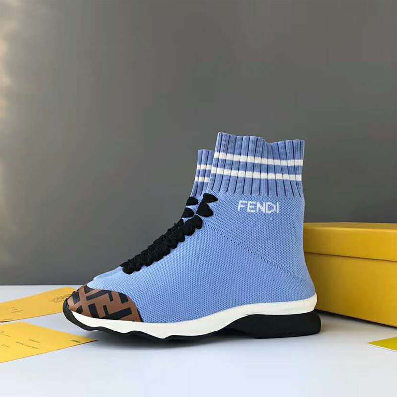 Fendi Women Shoes Pale Fabric Sneaker Boots-Blue - image 5