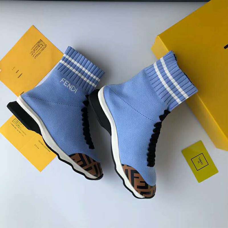 Fendi Women Shoes Pale Fabric Sneaker Boots-Blue - image 6
