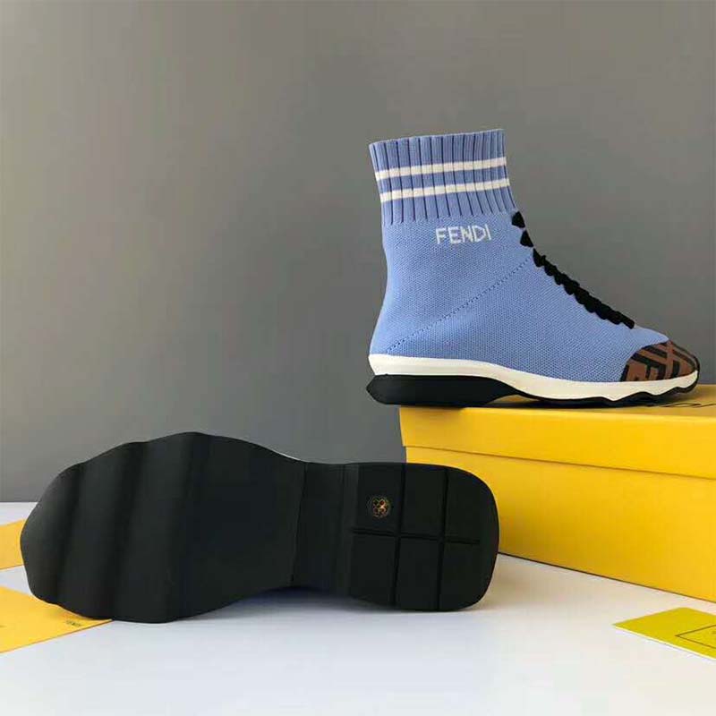 Fendi Women Shoes Pale Fabric Sneaker Boots-Blue - image 7