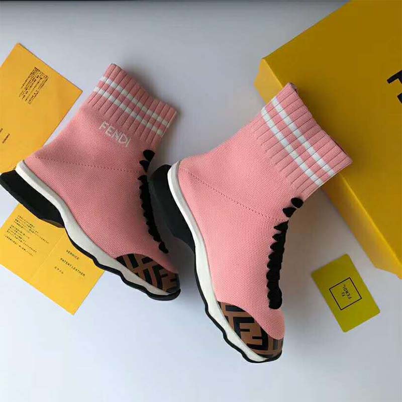 Fendi Women Shoes Pale Fabric Sneaker Boots-Pink - image 6