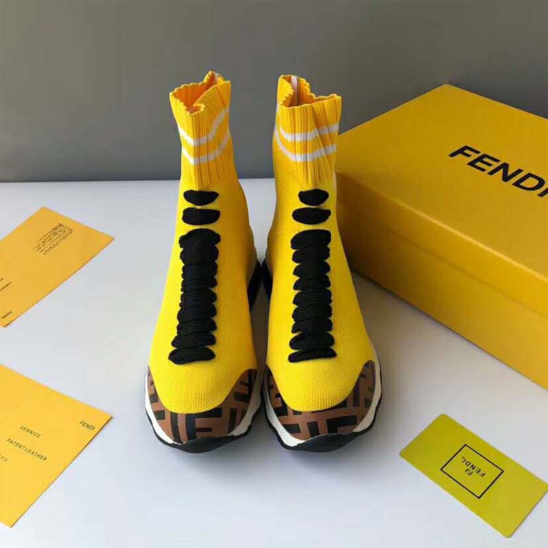 Fendi Women Shoes Pale Fabric Sneaker Boots-Yellow - image 6