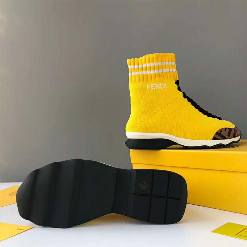 Fendi Women Shoes Pale Fabric Sneaker Boots-Yellow - image 7