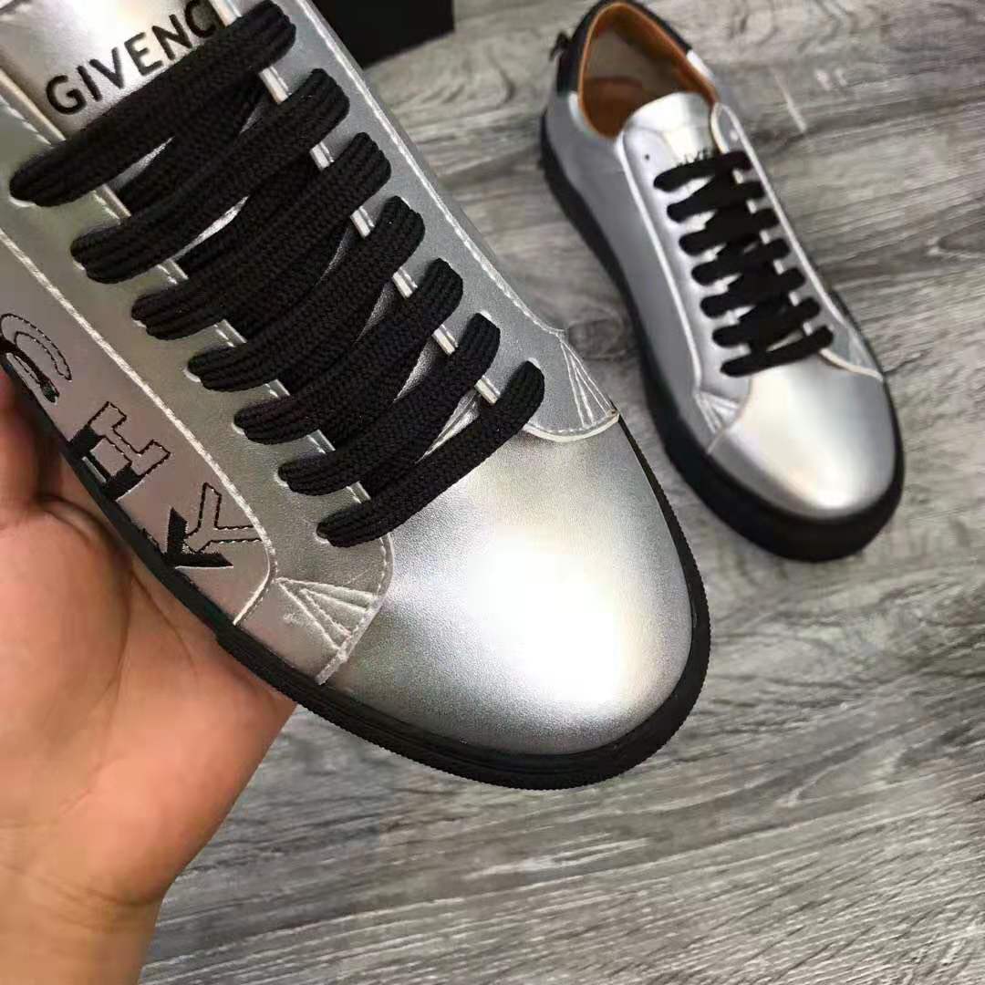 Givenchy Men Givenchy Shading Sneakers in Metallized Leather-Silver - image 10