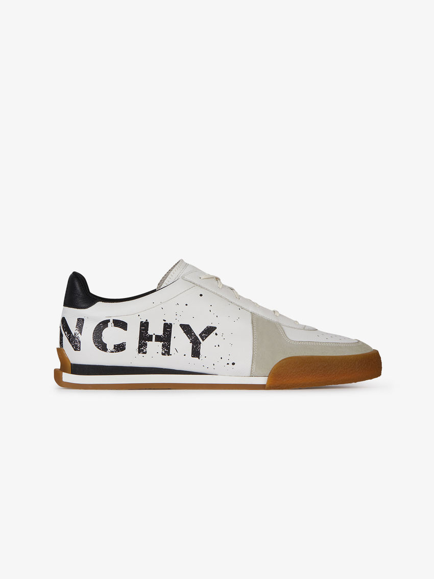 Side profile of Givenchy Men Low Sneakers in Leather-White