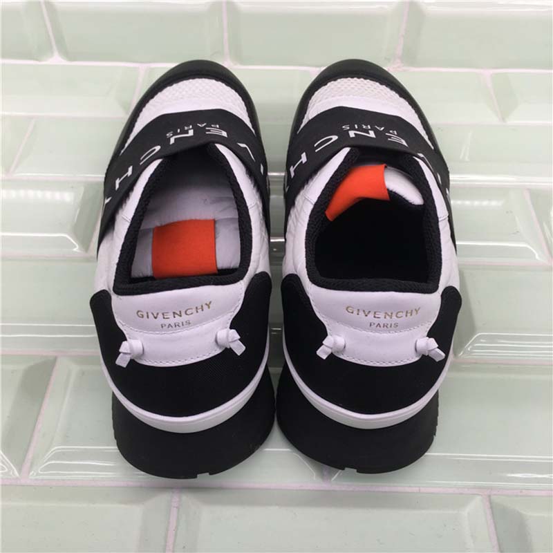 Givenchy Men Runner Elastic Sneakers in Leather and Nylon Shoes Black - image 4