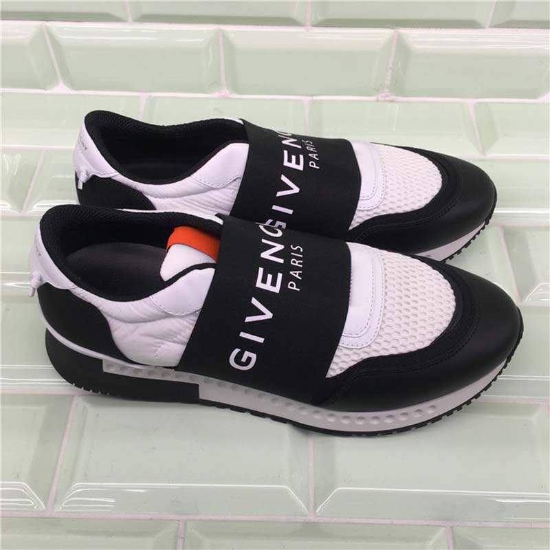 Givenchy Men Runner Elastic Sneakers in Leather and Nylon Shoes Black - image 5
