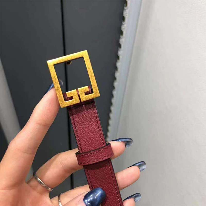 Givenchy Women Double G Belt in Leather-Maroon - image 7