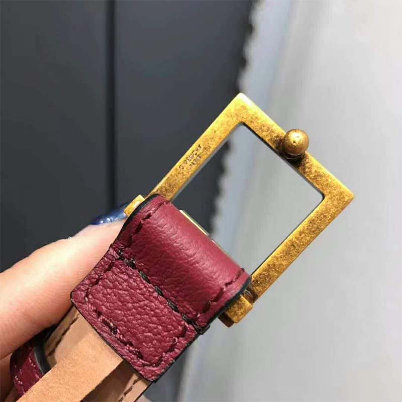 Givenchy Women Double G Belt in Leather-Maroon - image 6