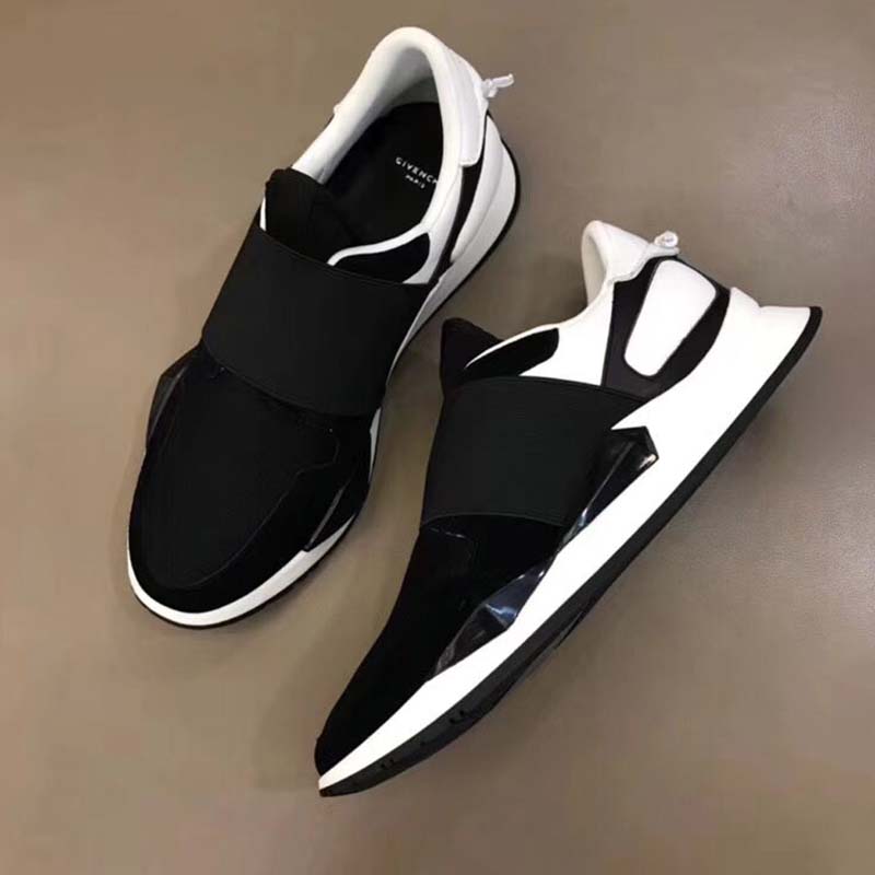 Givenchy Women Elastic Strap Sneakers in Leather Shoes Black - image 4