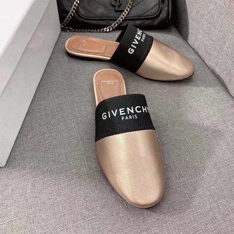 Givenchy Women Shoes Givenchy Paris Leather Mules-Gold - image 8