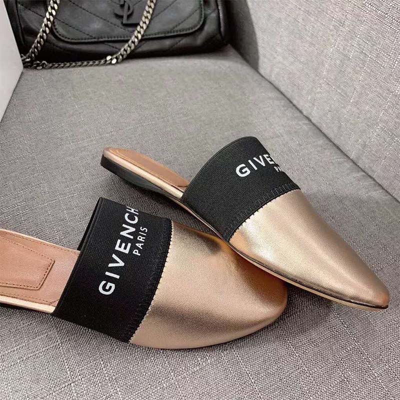 Givenchy Women Shoes Givenchy Paris Leather Mules-Gold - image 7
