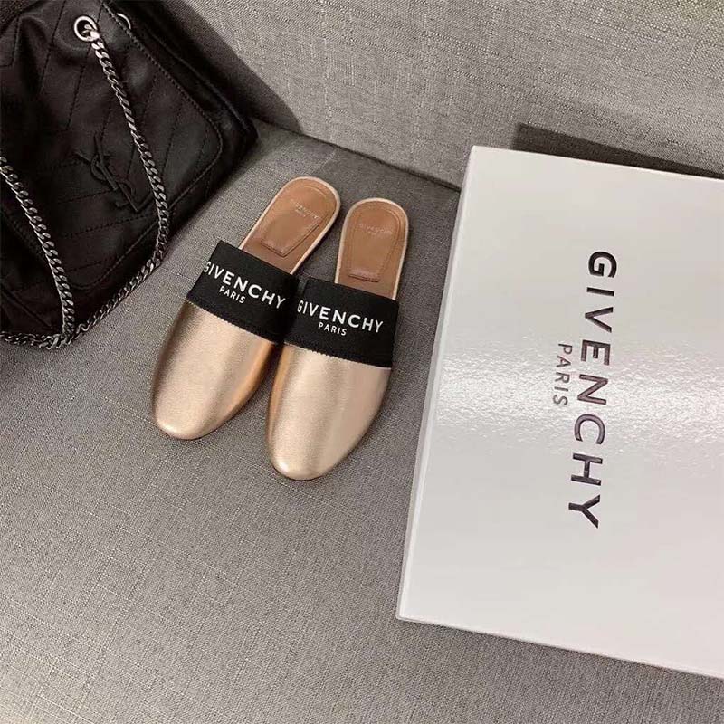 Givenchy Women Shoes Givenchy Paris Leather Mules-Gold - image 5