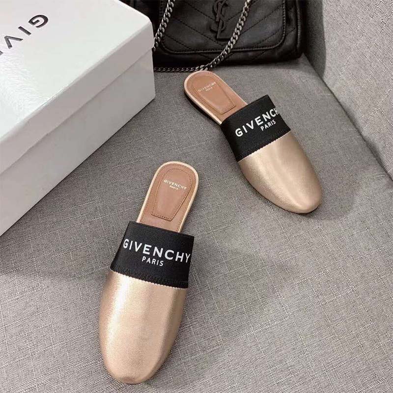Givenchy Women Shoes Givenchy Paris Leather Mules-Gold - image 4