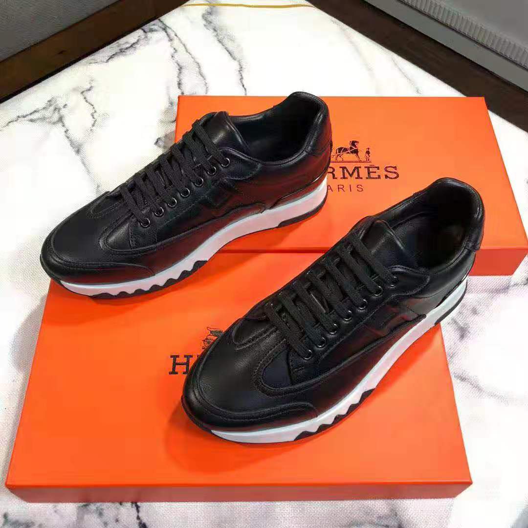 Hermes Men Trail sneaker in Calfskin-Black - image 4