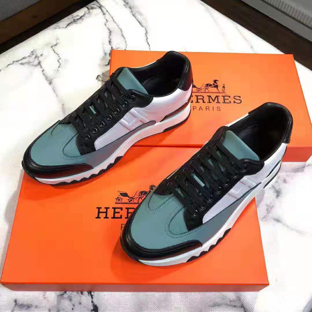 Hermes Men Trail sneaker in Calfskin-Blue - image 4