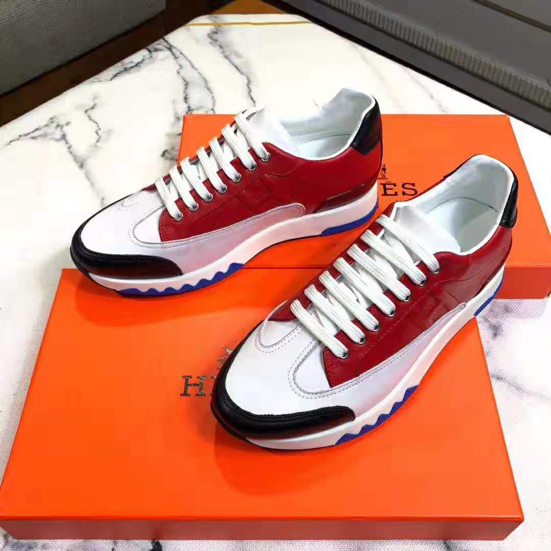 Hermes Men Trail sneaker in Calfskin-Red - image 4