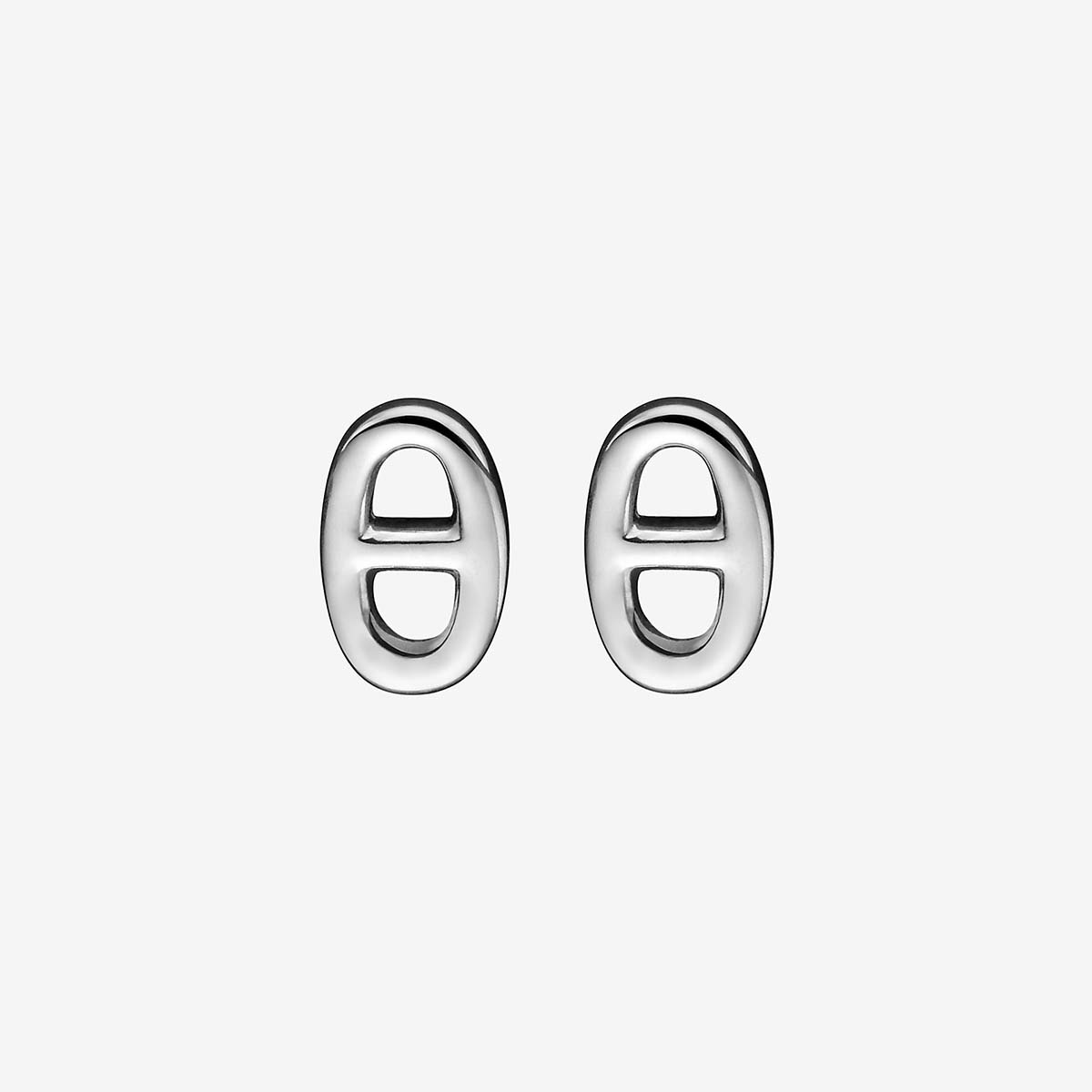 Front view of Hermes Women Chaine D’Ancre Earrings Very Small Model Jewelry Silver