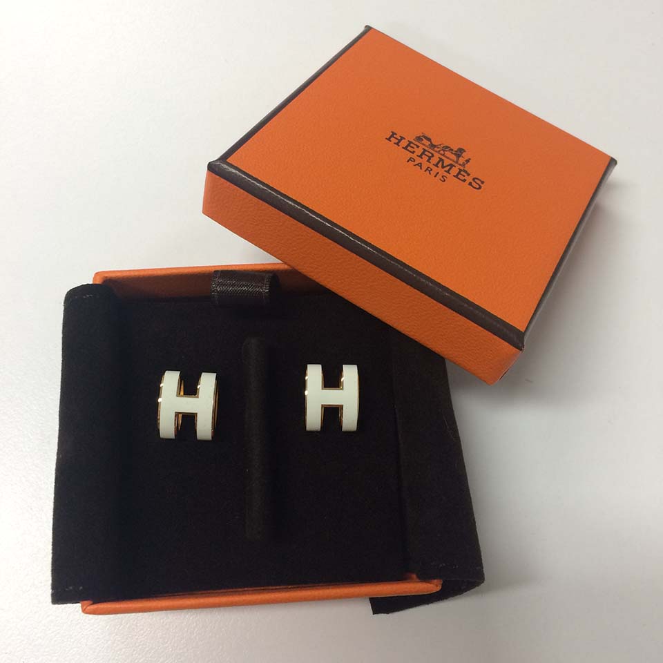 Hermes Women Pop H Earrings Jewelry White - image 4