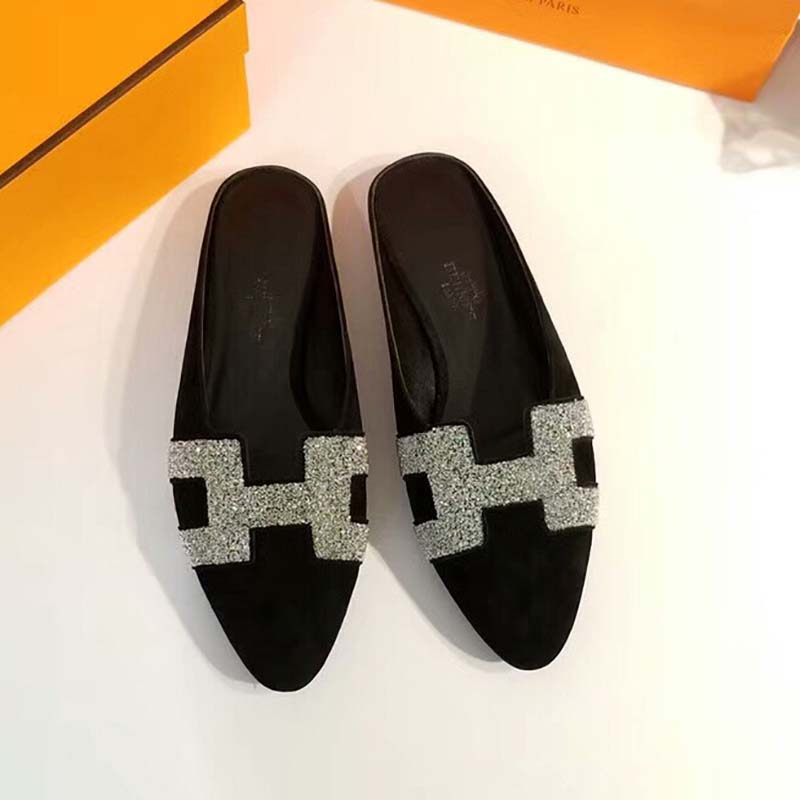 Hermes Women Roxane Mule Shoes Black - image 5