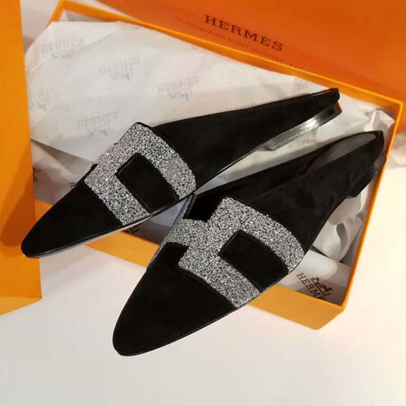 Hermes Women Roxane Mule Shoes Black - image 4