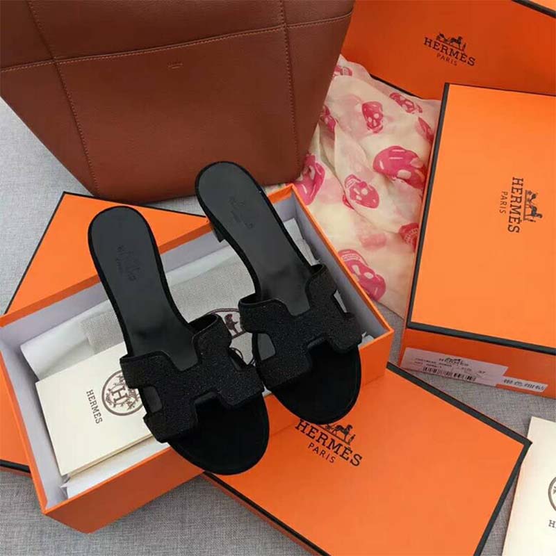 Hermes Women Shoes Oasis sandal 50mm Heel-Black - image 5