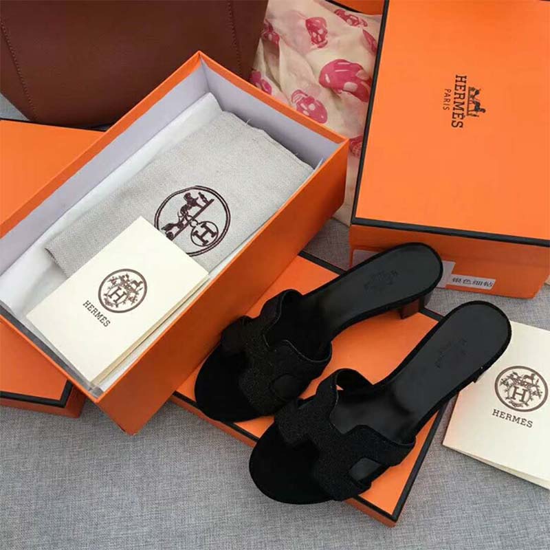 Hermes Women Shoes Oasis sandal 50mm Heel-Black - image 4