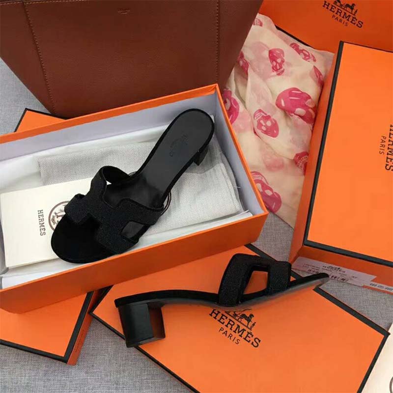 Hermes Women Shoes Oasis sandal 50mm Heel-Black - image 6